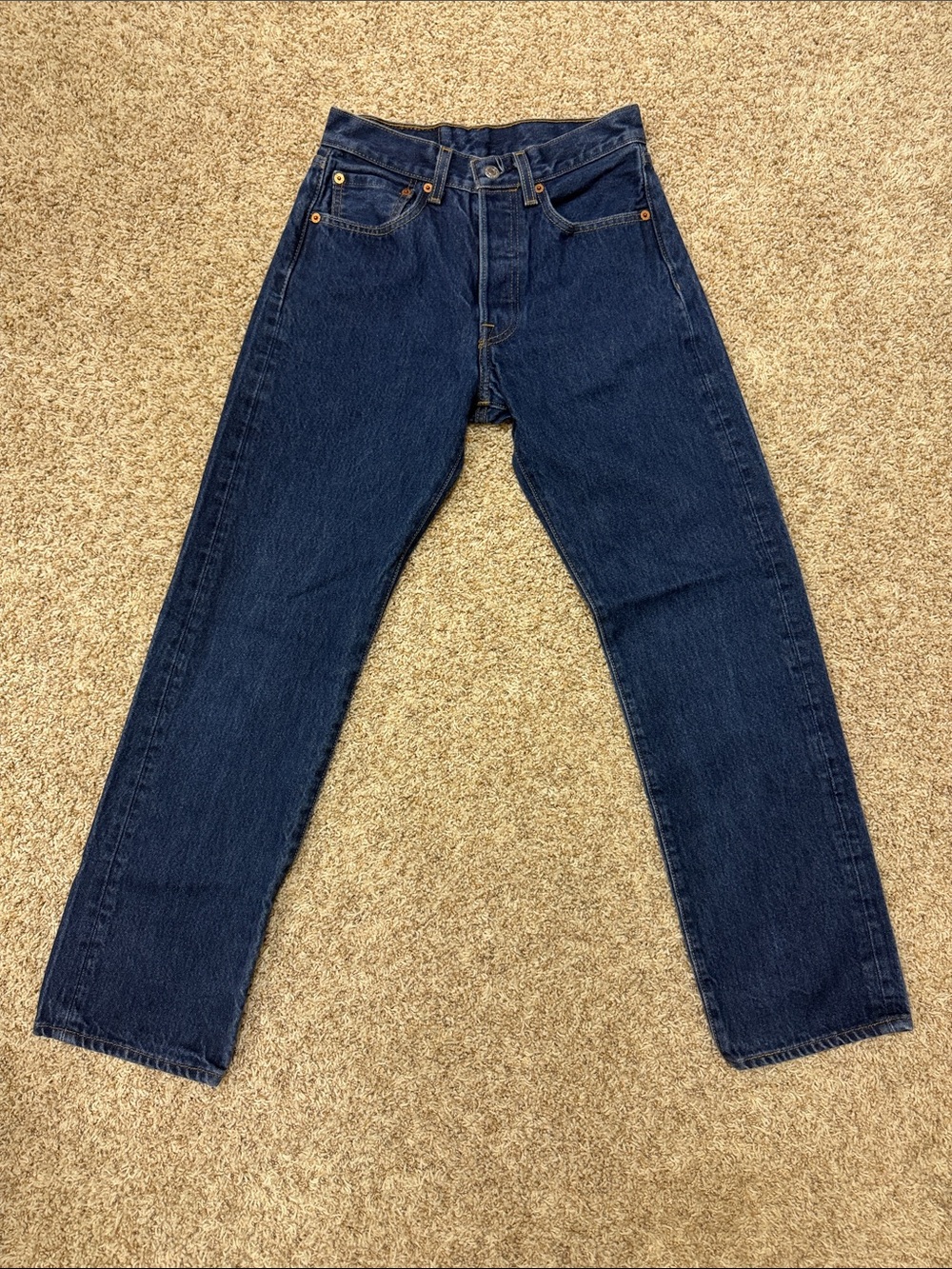 Levi’s 501 Original Fit Jeans W28 L32 Dark Wash Button Fly